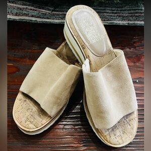 Vince Camuto Women's Cream Suede Mules